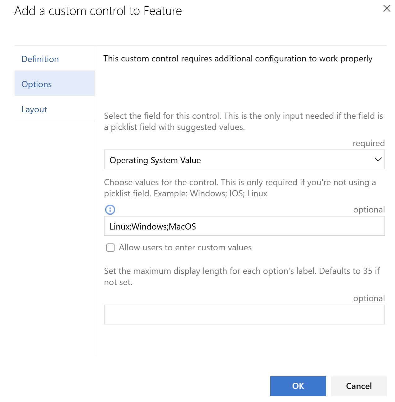 addControlOptionsString